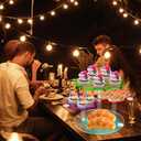 Cake Stand with Rechargable Light, 4 Tier LED Acrylic Cupcake Stand, Round Cake and Cupcake Stand Combo, Clear Tiered Cake Tower Stands for 50 Cupcakes, Display Stand for Wedding Birthday Party