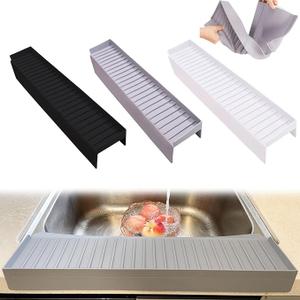 Silicone Kitchen Sink Edge Protector,sink edge guard for Kitchen Sink Accessories Gadgets Kitchen Sink Stainless Steel Splash Guard For Bathtub Sink kitchen sink protector(4"X20")