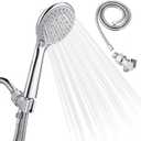 Detachable Handheld Shower Head with Hose - High pressure 5 Functions Showerheads Hand Held Shower Heads,Extra Long 4.7 ft. Stainless Steel Hose and Holder.