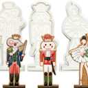 Flycalf Nutcracker Cookie Cutters Set of 3 Christmas with 3D Stamper Holiday Baking Accessories Cutter Molds Gifts for Kids Decorative Party 3.5" Kitchen Cake Supplies