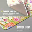 Easter Dish Drying Mat for Kitchen Counter Spring Easter Holiday Dish Drying Mat 16X18 Inch Reversible Absorbent Dish Pad Spring Wildflowers Dishes Drainer Pad Dish Drying Rack Mat for Countertop