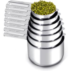 Joyhill Measuring Cups of 7 Pieces, 304 Stainless Steel Measuring Cups Metal for Baking Cooking, Dry and Liquid Ingredients