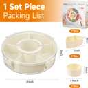 Small Divided Rotating Serving Tray with Lid and Handle,Portable Snackle Box Container,Spinner Organizer and Storage for Adults,Child,Fruits,Candy,Nuts,Veggie,Charcuterie,Snacks,Picnic,Travel, Party (White)