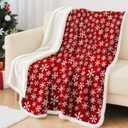 Bemaystar Christmas Sherpa Blanket - 50x60 Inch Christams Throws for Couch Sofa Bed,Christmas Decorations Gifts for Women, Kids,Adults