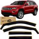 Nilight in Channel Rain Guards for Jeep Grand Cherokee 2011 2012 2013 2014 2015 2016 2017 2018 2019 2020 Vent Window Visors-4pcs