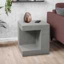 Monarch Specialties I 4130 Accent Table, 25" H, Indoor Or Outdoor, Side Table, Nightstand, End, Square, Bedroom, Living Room, Grey, Contemporary, Modern, 22.25"L x 22.25"W x 24.75"H