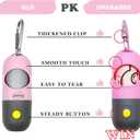 Dog Waste Bags Holder with LED Flashlight Doggie Poop Bags Dispenser with 13 Rolls Leak-Proof Pet Trash Bags Rechargable USB Cable(Pink)