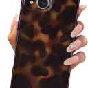 Compatible with iPhone 15 Plus Case 6.7 inch,Tortoise Shell Chic Amber Brown Print Leopard, Classic Soft TPU Protective Shockproof Case for iPhone 15 Plus