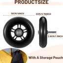 Timtin 2 Pcs 4" Camp Trunk Wheels Removable Easy to Install with Storage Pouch for Summer Camp Trunk with Wheels, and Secure College Dorm Storage Chest