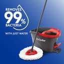 O-Cedar EasyWring Microfiber Spin Mop & BucketFloor Cleaning System + 2 Extra Refills, Red/Gray