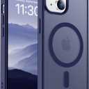 Designed for Magnetic iPhone 14 Case & iPhone 15 Case,[Compatible with MagSafe] [Military Grade Drop Protection] Slim Translucent Matte Shockproof with Anti-Fingerprint Phone Case 6.1"-Seablue