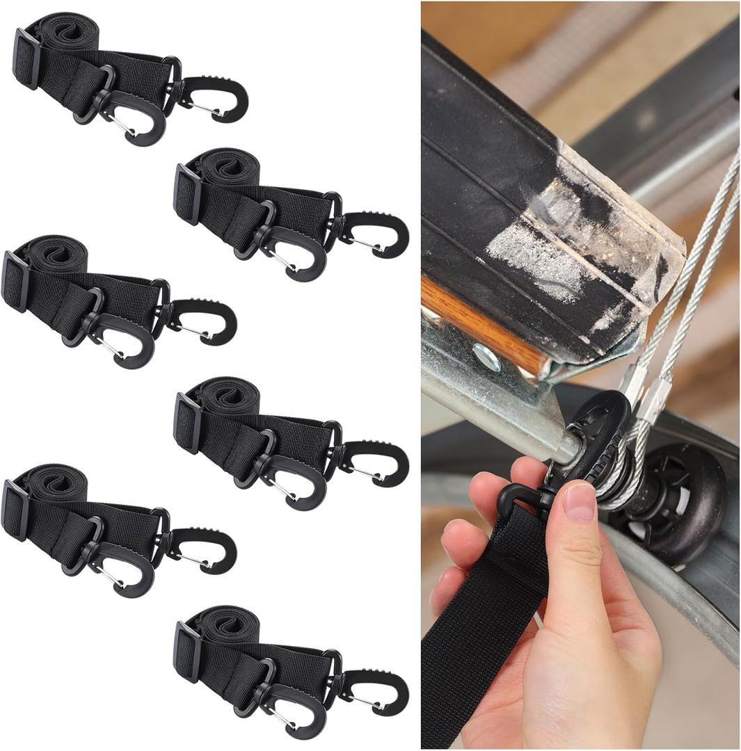 6 Pcs Christmas Garage Door Banner Clamps Garage Buddy Christmas Door Cover Banner Clips 43.3 Inch Large Installation Hanging Kit Hook Tool Mural Clip for Xmas Home Party Decorations