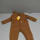 Carhartt baby-boys Long-sleeve Hooded Zip-up Footless Jumpsuit One-piece Hoodie (18 Months, Carhartt Brown Solid)