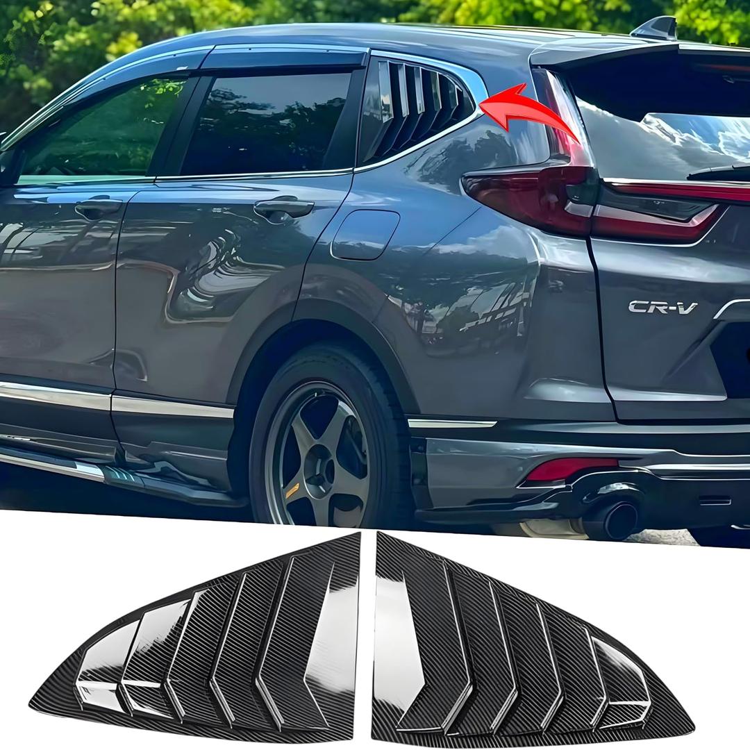 MUTUSAISI Rear Side Window Louvers for Honda CR-V 2017-2022 Accessories | CRV Air Vent Scoop Louver, Carbon Fiber Style, Tape Install, Sporty Upgrade, UV & Fade Resistant, Crack-Resistant ABS