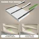 Seinloes 2 Pack Pull Out Cabinet Organizer 18" Deep,Full Extension 3 Slide Rails Slide Out Drawers With Raising Pad for Framed Cabinets,Expandable Width (15.4"-26.2"),No Drill Roll Out shelf,White