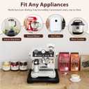 GuanQiao 360 Rotation Appliance Slider for Coffee Maker & Heavy Kitchen Appliance, Bamboo Rolling Tray for Kitchen Counter, Sliding Tray with Premium Wheels (Black, 15.7"13")
