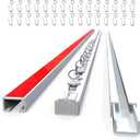 UrbanRed Self Adhesive Curtain Track (3 Meter, 16.4FT) for Smooth Ceiling Or Wall - No Drill, Screws, Ceiling Curtain Track, Curtains Rod, Ceiling Mount, Adhesive Curtains Rod (Non-Flexible)