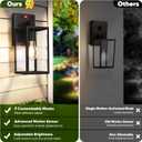 2-Pack Upgraded Motion Sensor Outdoor Wall Lights, 10.6 Small Dusk to Dawn Porch Lights Wall Sconce Lanterns, 3 Lighting Modes Exterior Lighting Fixtures, Black Outside Lights for House Front Door