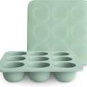 mushie Silicone Baby Food Freezer Tray with Lid | 9 Cups x 1.5oz | BPA Free Storage Container (Cambridge Blue)