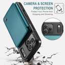 Vinich for iPhone 17 Pro Max Wallet Case with Card Holder, RFID Blocking Credit Slots Kickstand Shockproof Phone Cover Fit for iPhone 17 Pro Max 6.9" Bluish Green