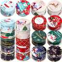20 Pcs Christmas Cookie Tins with Lids for Gift Giving Small Xmas Tin Containers Round Iron Christmas Tins Empty Cookie Jar for Gift Giving Holiday Party Favors