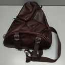 Genuine Leather Large Sling Bag for Men and Women Large Sling Backpack Purse Shoulder Crossbody Chest Bag for Ipad (Coffee)