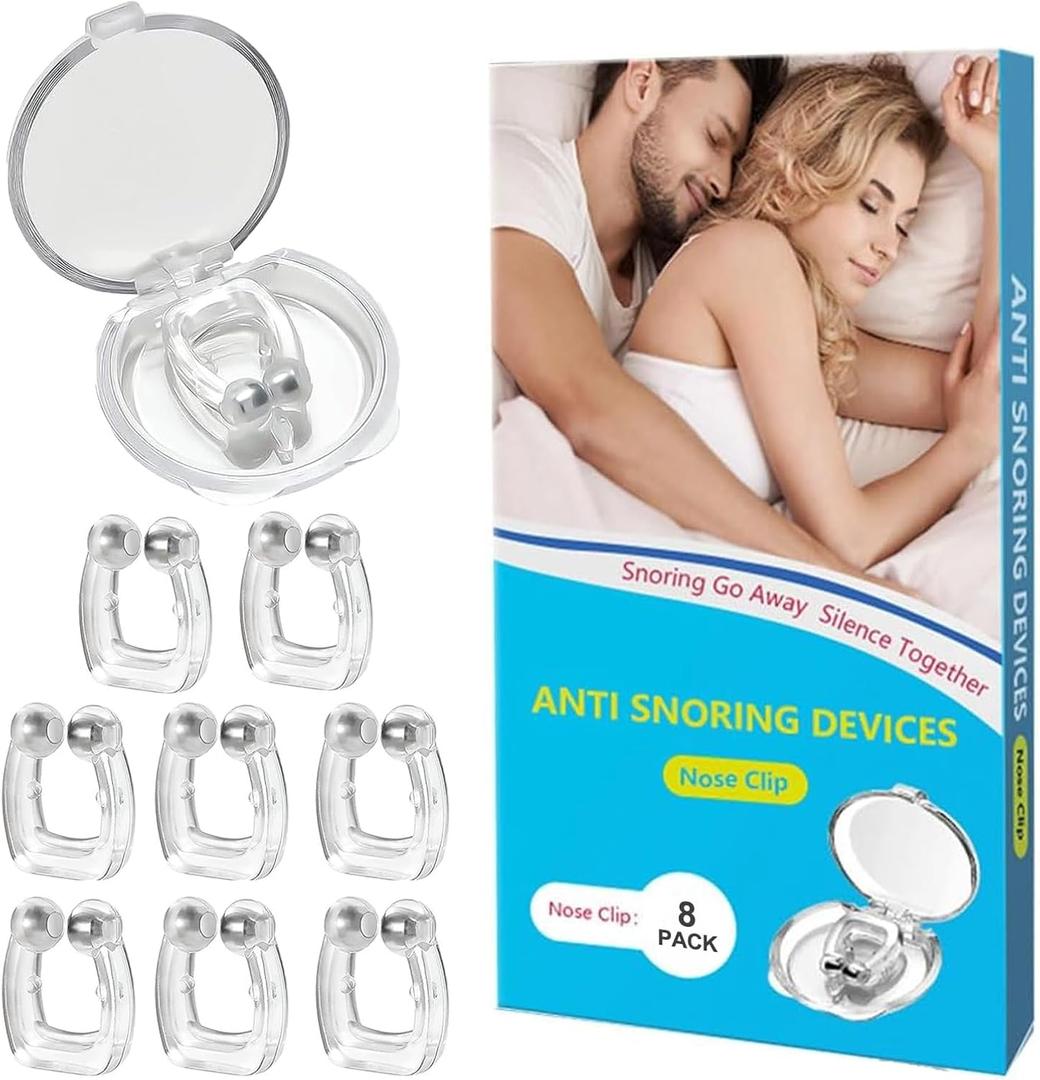 QUANROL Anti Snoring Devices, Silicone Nose Clip Stop Snoring, Snore Stopper Effective to Relieve Snoring, Snoring Solution Comfortable and Quieter Sleep, Clear