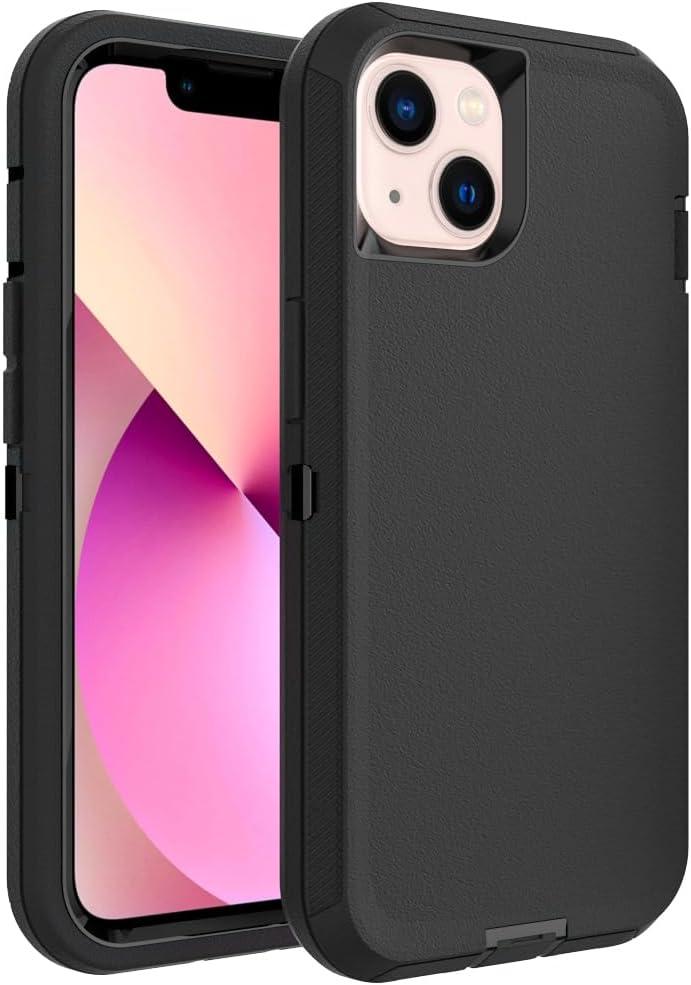 Case for iPhone 14 Plus, Heavy-Duty Tough Rugged Shockproof Drop Protective Cover Phone Cases, Black