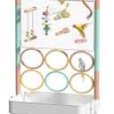 Large Bird Playground, Parrot Perch Stand with Toys DIY Zone, Wheels, Toilet, Storage Space, Bird Stands for Inside Play Gym Stand for Parakeet Conure Cockatiel Lovebird Budgie African Greys