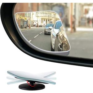 2 x Verivue 2.5-Inch Fan-Shaped Blind Spot Mirrors for Cars, Universal Fit, HD Convex Wide Angle, Stick-On Frameless Side Mirror Blindspot, Adjustable Design Blind Spot Mirrors 2-Pack