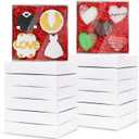 50 Pcs 6" x 6" x 1 1/4" Cookies Boxes with Full Clear Window Bakery Boxes Macaron Treat Box Chocolate Covered Ores Box - Simplex Base with Clear Lid (Two Piece Set)