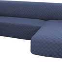 Easy-Going Slipcover for L-Shape & Sectional Couches - Reversible Chaise Lounge Cover - Dog & Cat-Proof Furniture Protector (Large, Dark Blue)