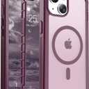 Magnetic for iPhone 15 Case, [Compatible with MagSafe][Military Grade Drop Protection][Heavy Duty Protection][Non-Slip][Shockproof] 2-Layer Durable Bumper Phone Case 6.1''-Wine Red