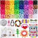 Zefy Pony Beads for Bracelets and Crafts, 32 Colors Kandi Beads with 10 Kandi Cuff Designs and 6 Bead Pets Designs, Friendship Bracelet Kit with Letter Bead for Keychain Jewelry Making (2000+ Pcs)