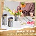 Zonon 3 Pcs Farmhouse Vase Decor with Twine Bow 4.33" Galvanized Flower Bucket 5.91" Metal Pots 7.09" Rustic Decorated Vases for Artificial Flowers Home Table Weddings Decor (Black)