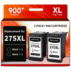 275XL Ink Cartridges for Canon Printers Replacement for Canon 275 Black Ink Cartridge PG-275 PG275 XL High Yield for Canon TS3722 TS3720 TS3500 TS3520 TS3522 TR4720 TR4700 TR4722 Printers (2 Black)