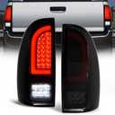Full LED Tail Lights for Toyota Tacoma 2005-2015, 2nd Gen Tacoma Rear Light Assembly, Running Lights, Turn Signals, Brake Lights, Reverse Lights, Driver & Passenger Side - Smoked