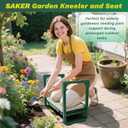 Saker Garden Kneeler and Seat Foldable Gardening Stool with Extendable Legs & Thickened Pad, Tool, Heavy Duty 400lbs Support for Elderly, Gardening, Outdoor Use