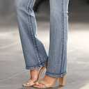 Bootcut Jeans for Women Mid Waisted Wide Leg Denim Pants Casual Curvy Stretch Flare Jeans Trendy (Small, Light Blue)