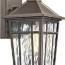 Darkaway Outdoor Sconce Lights Wall Light Fixtures, Exterior Porch Light Outdoor Sconce Anti-Rust Waterproof Aluminum Outside Light with Water Ripple Glass for Patio Yard Doorway Garage (Medium, Bronze)