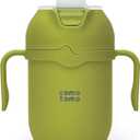 Comotomo Toddler Tumbler 8oz Insulated Sippy Cup with Silicone Straw and Spout, Green