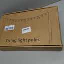 AILBTON 10Ft String Light Poles 4 Pack,Light Poles for Outside Lights,Outdoor with Fence Brackets Hanging Lights,Metal Stand Deck Patio Backyard