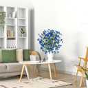 Artificial Flowers 8PCS Silk Flowers with Long Stems, Fake Flowers Bulk Fake Babys Breath, Royal Blue Flowers for Tall Vase Outdoor Garden Wedding Party Home Table Centerpiece