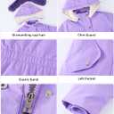 Arssm Girls Long Coat Kids Fleece Jacket Winter Puffer Jacket Warm Parka Outerwear with Hood (Purple)