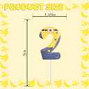 8 x Yellow Jeans Birthday Candles - Number 2 Candle Cake Topper, 2nd Birthday Decorations for Girl Boys Cartoon Theme Party Supplies