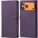 Wallet Case for iPhone 17 Pro Max with Credit Card Holder,PU Leather Folio Flip Kickstand Protective Shockproof Cover for Apple 17 Pro Max Phone Case (Purple, for iPhone 17 Pro Max - 6.9'')