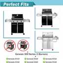 Criditpid 65054 Grill Warming Rack for Weber Genesis 300 Series, Genesis E310, E320, E330, S310, S320, S330, Stainless Steel Warming Grate Rack for Weber Genesis Grill Replacement Parts, 81323, 62749