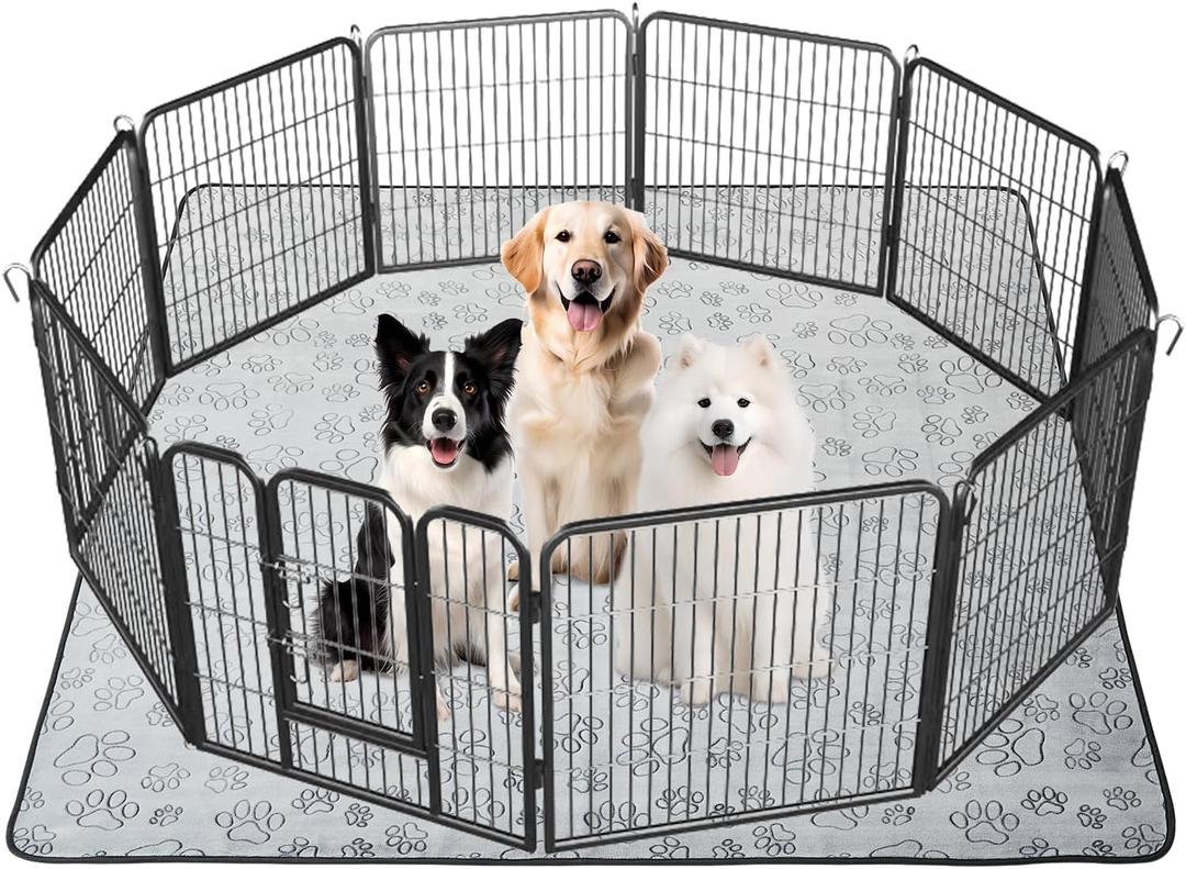 Qeils Reusable Puppy Pads, Washable Pee Pads for Dogs, Waterproof Non Slip Wee Wee pad, Absorbent and Leakproof Training Mats for Potty, Crate, Playpen, Bed, Sofa, 72"x 72"