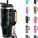 Frost Buddy Thicc Buddy - 40 oz Stainless Steel Vacuum Insulated Tumbler with Lid and Straw for Water - Travel Mug Cupholder Friendly - Gifts for Women Men Him Her (Northern Lights)