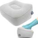 Inflatable Foot Rest, Carseat Inflatable Foot Rest Pillow, Airplanes Inflatable Foot Rest Cars, Travel Footrest Pillow for Home Office,Trains (Grey, 14.5" L11.8" W7.9H)